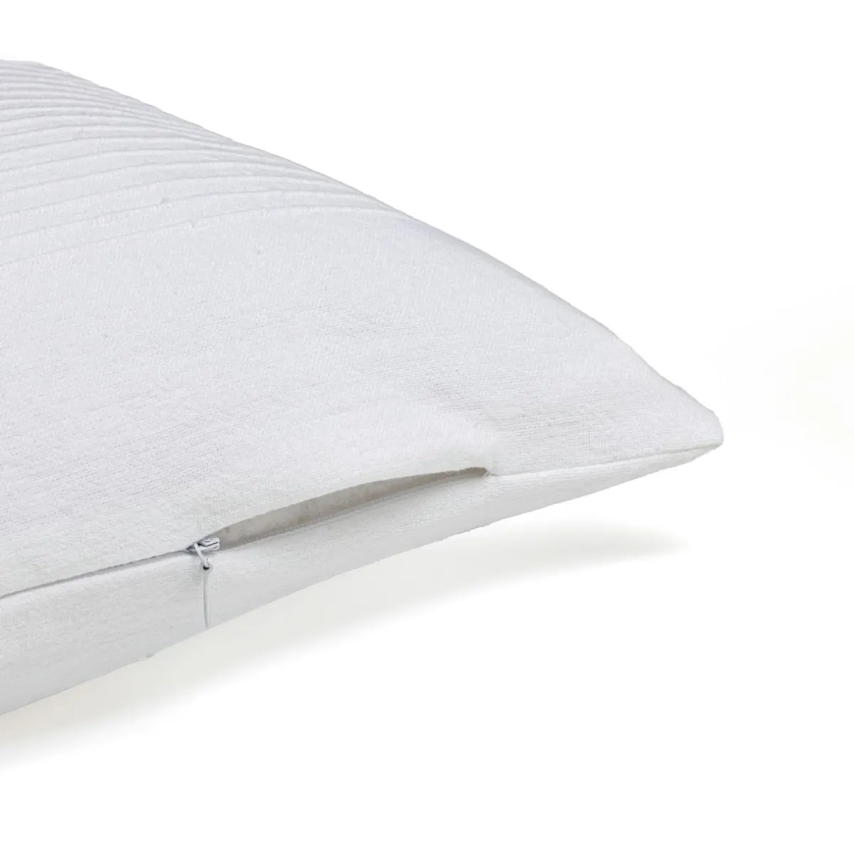 EMINZA Housse de coussin rectangulaire coton tissé (30 x 50 cm) Léa he Blanc