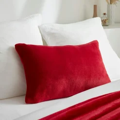 EMINZA Housse de coussin rectangulaire flanelle (40 x 60 cm) Didou Rouge Outlet