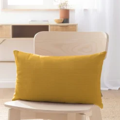 EMINZA Housse de coussin rectangulaire coton tissé (30 x 50 cm) Léa Jaune safran Best