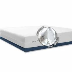 BLEU CALIN Housse de matelas intégrale anti-punaises de lit (160 x 200 cm) Ombeline he Blanc Clearance