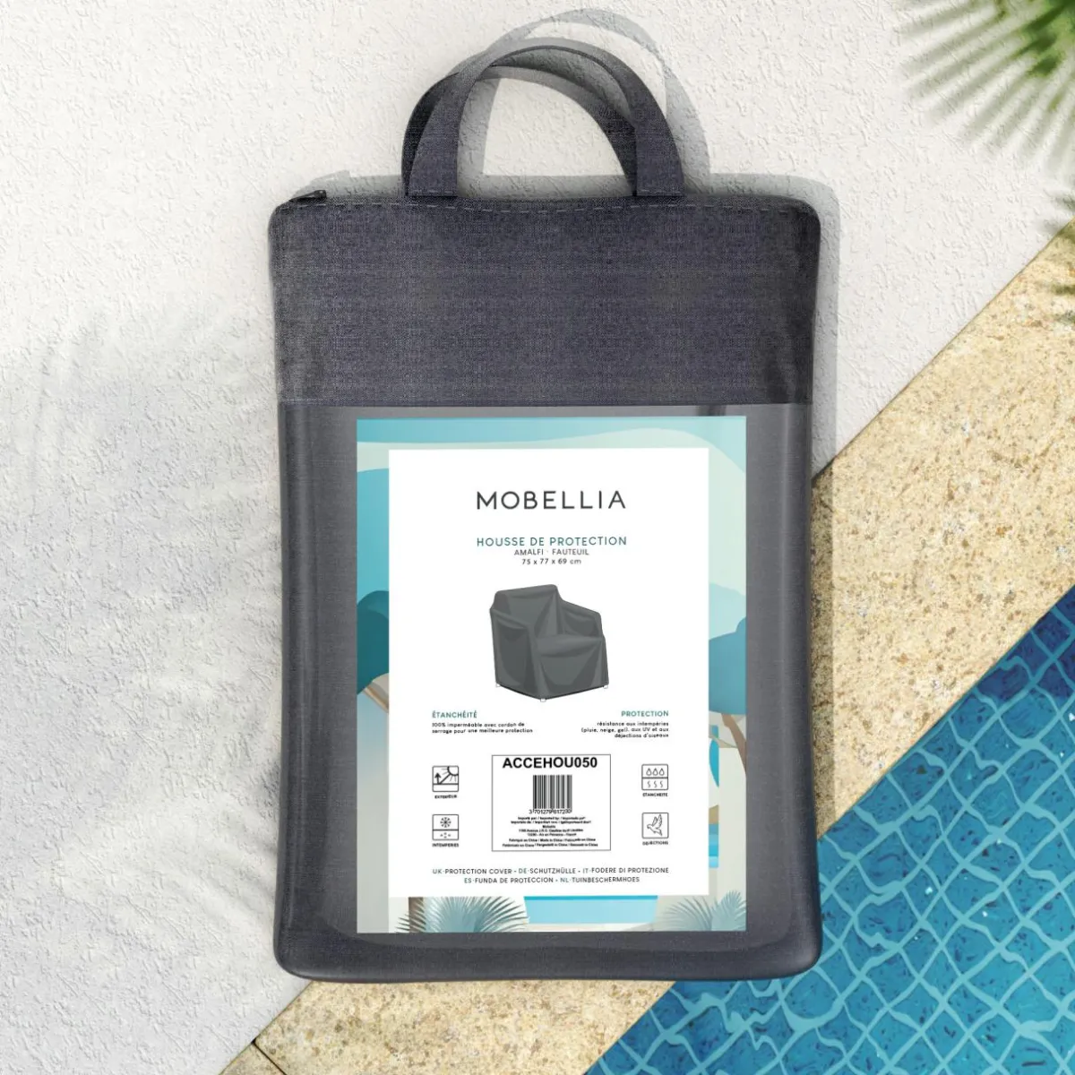 MOBELLIA Housse de protection imperméable pour Fauteuil détente (75 x 77 cm) Amalfi Gris Anthracite Sale