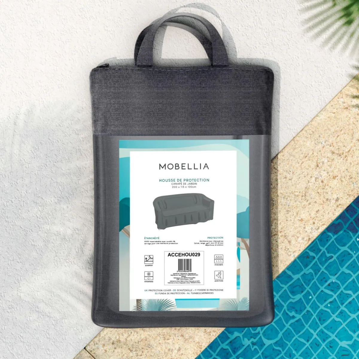 MOBELLIA Housse de protection Imperméable pour Canapé (200 x 115 cm) Gris Clearance