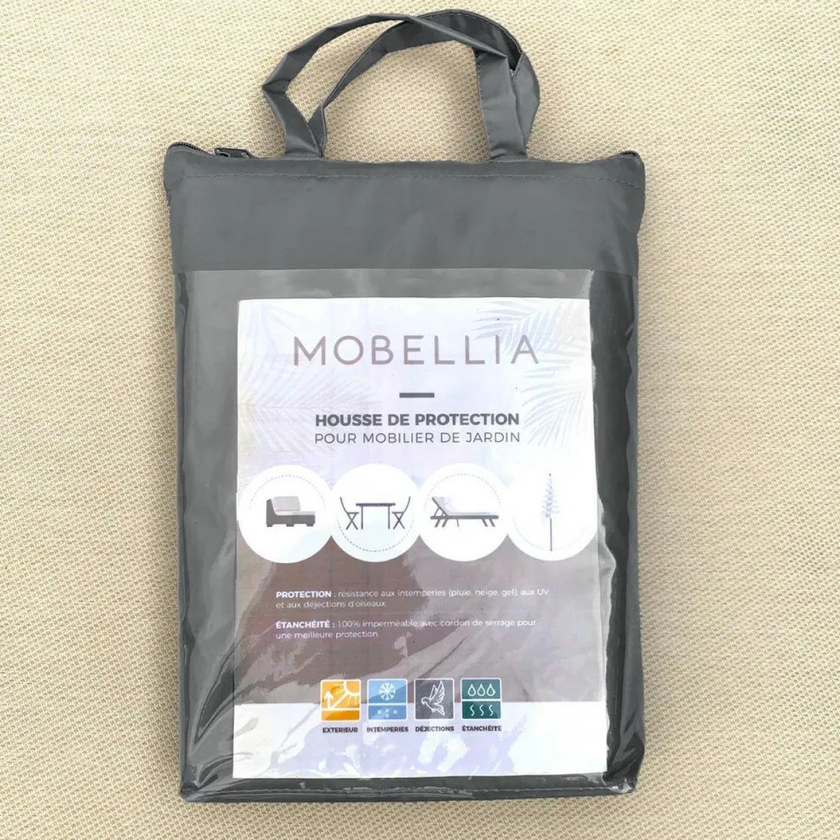 MOBELLIA Housse de protection Imperméable pour Table carrée (165 x 165 cm) Gris Online