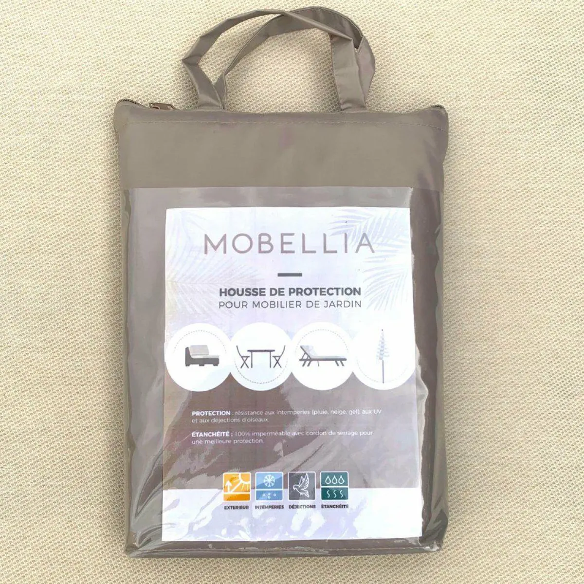 MOBELLIA Housse de protection Imperméable pour Salon de jardin (175 x 175 cm) Gris Sale