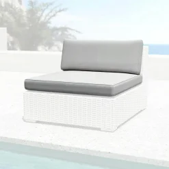 MOBELLIA Housses de coussin de remplacement pour Chauffeuse Palma Gris Best