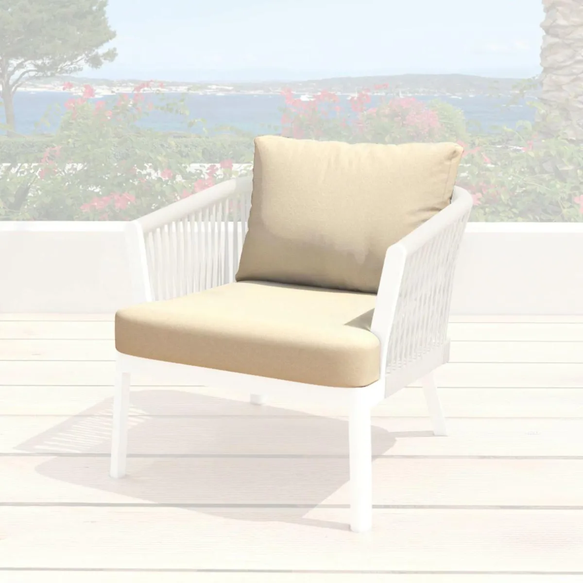 MOBELLIA Housses de coussin de remplacement pour Fauteuil Amalfi Beige