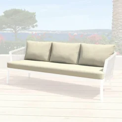 MOBELLIA Housses de coussin de remplacement pour Canapé 3 places Amalfi Beige Hot