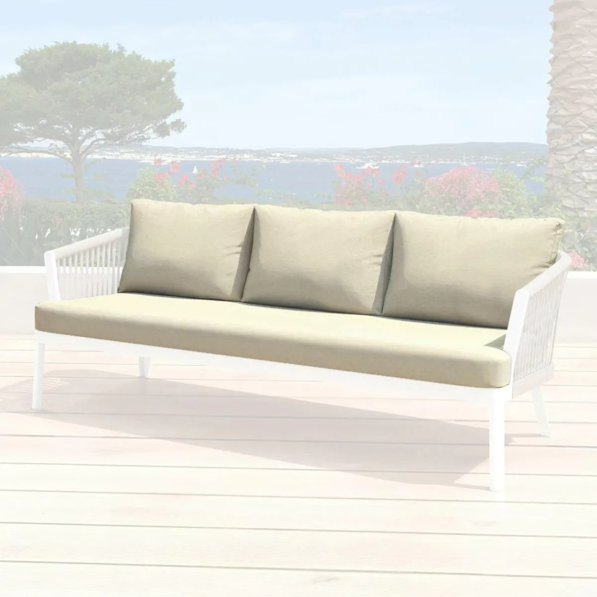 MOBELLIA Housses de coussin de remplacement pour Canapé 3 places Amalfi Beige Hot