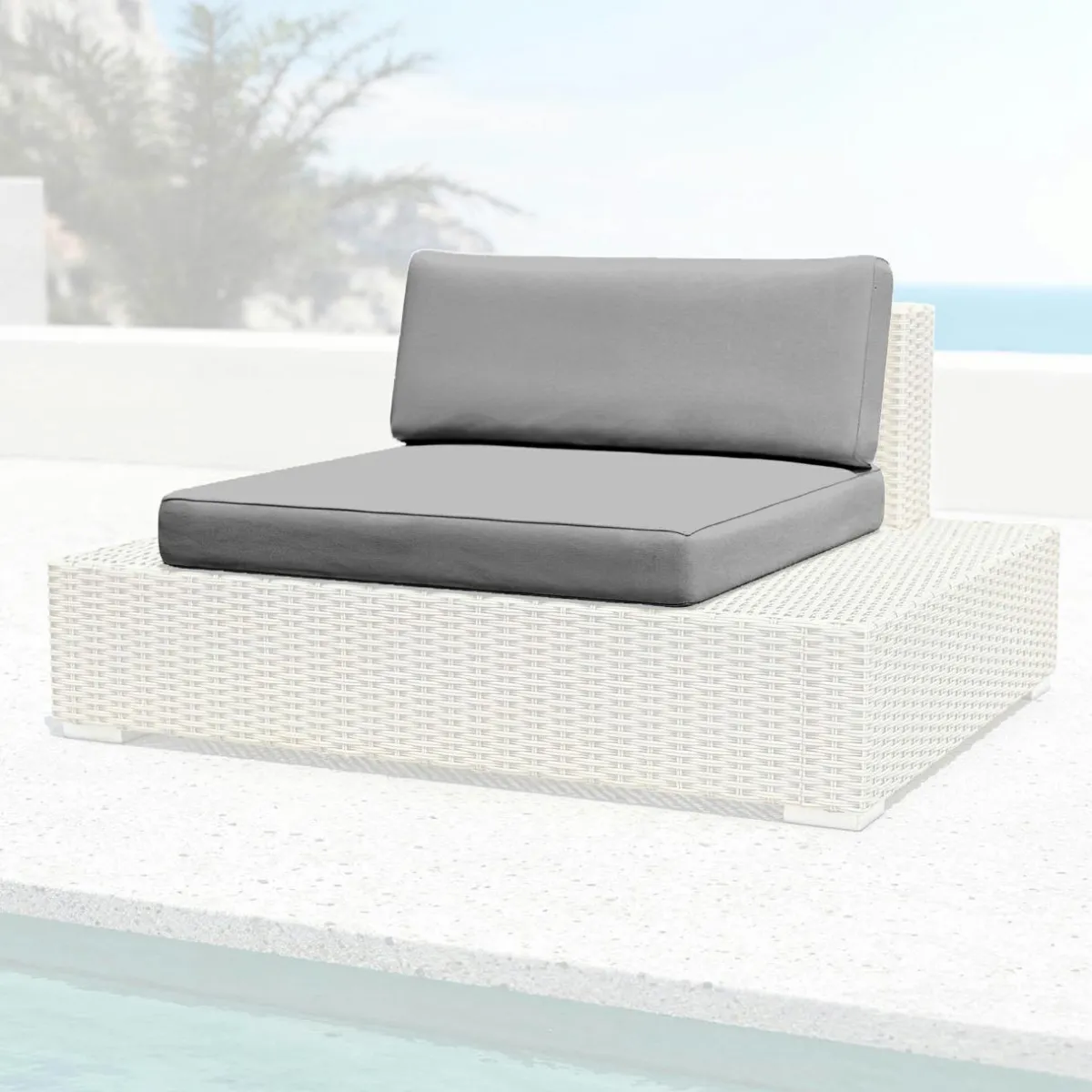 MOBELLIA Housses de coussin de remplacement pour Fauteuil Palma Gris anthracite Gris foncé Best