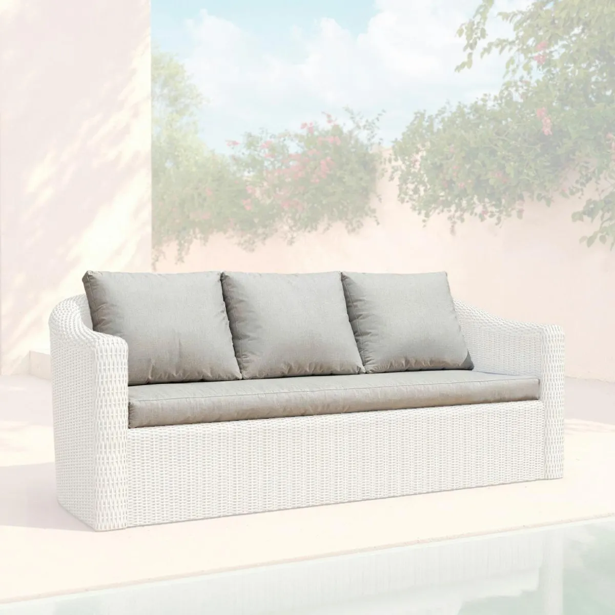 MOBELLIA Housses de coussin de remplacement pour Canapé 3 places Calvi Gris clair New