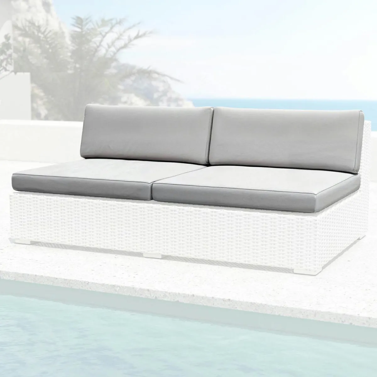 MOBELLIA Housses de coussin de remplacement pour Chauffeuse 2 places Palma Gris Discount
