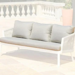 MOBELLIA Housses de coussin de remplacement pour Canapé 3 places Amalfi Taupe Discount