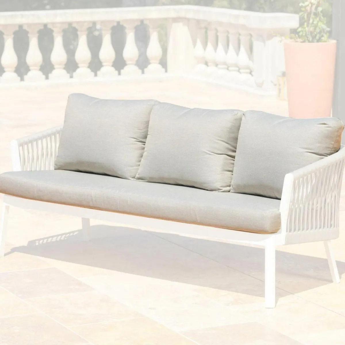 MOBELLIA Housses de coussin de remplacement pour Canapé 3 places Amalfi Taupe Discount