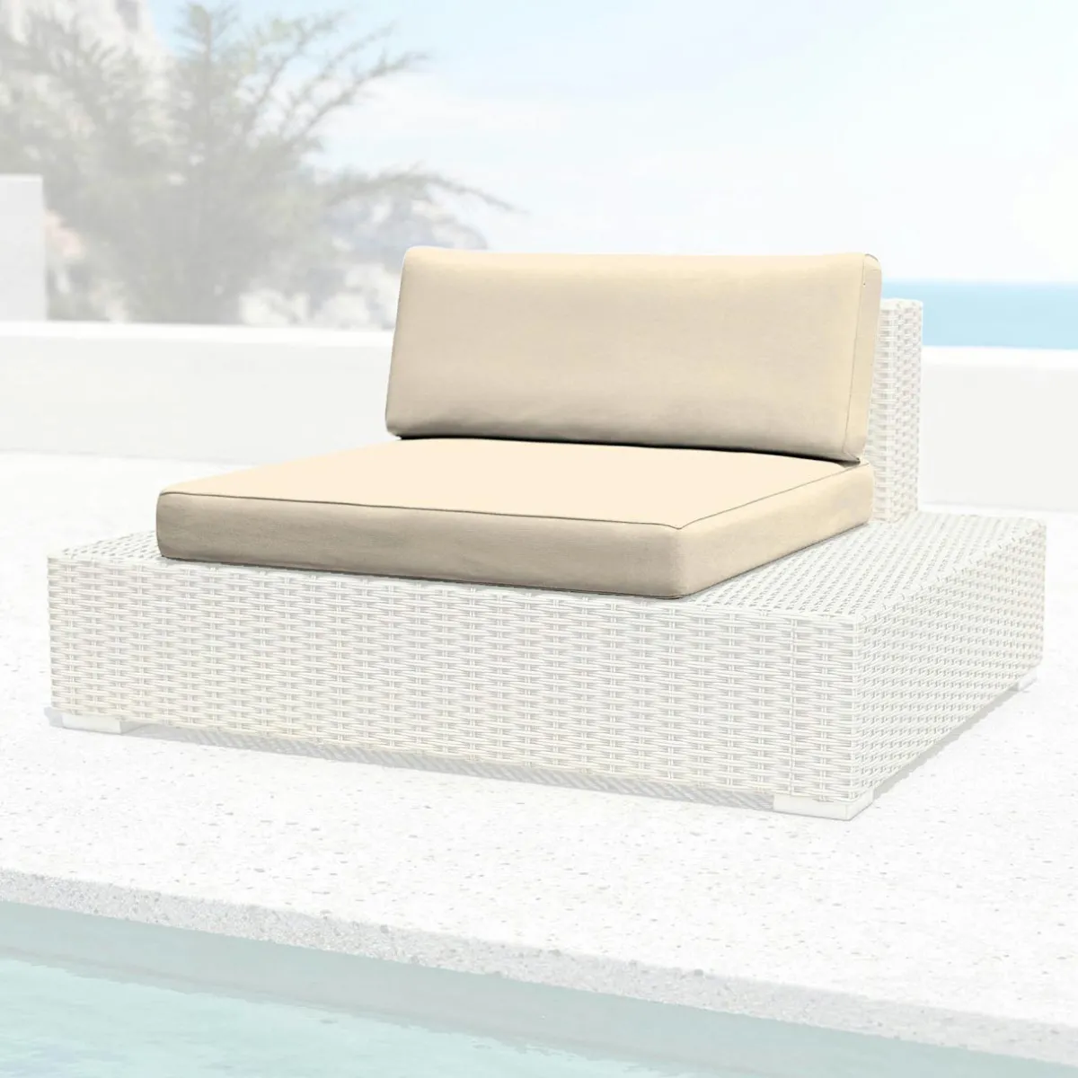 MOBELLIA Housses de coussin de remplacement pour Fauteuil Palma Beige