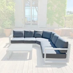 MOBELLIA Housses de coussin de remplacement pour salon de jardin d'angle Elba Gris Anthracite Best
