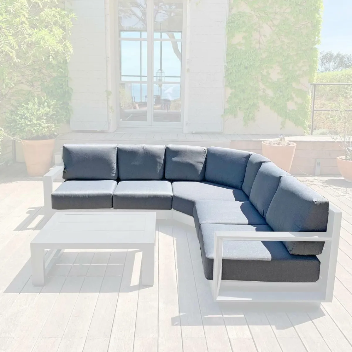 MOBELLIA Housses de coussin de remplacement pour salon de jardin d'angle Elba Gris Anthracite Best