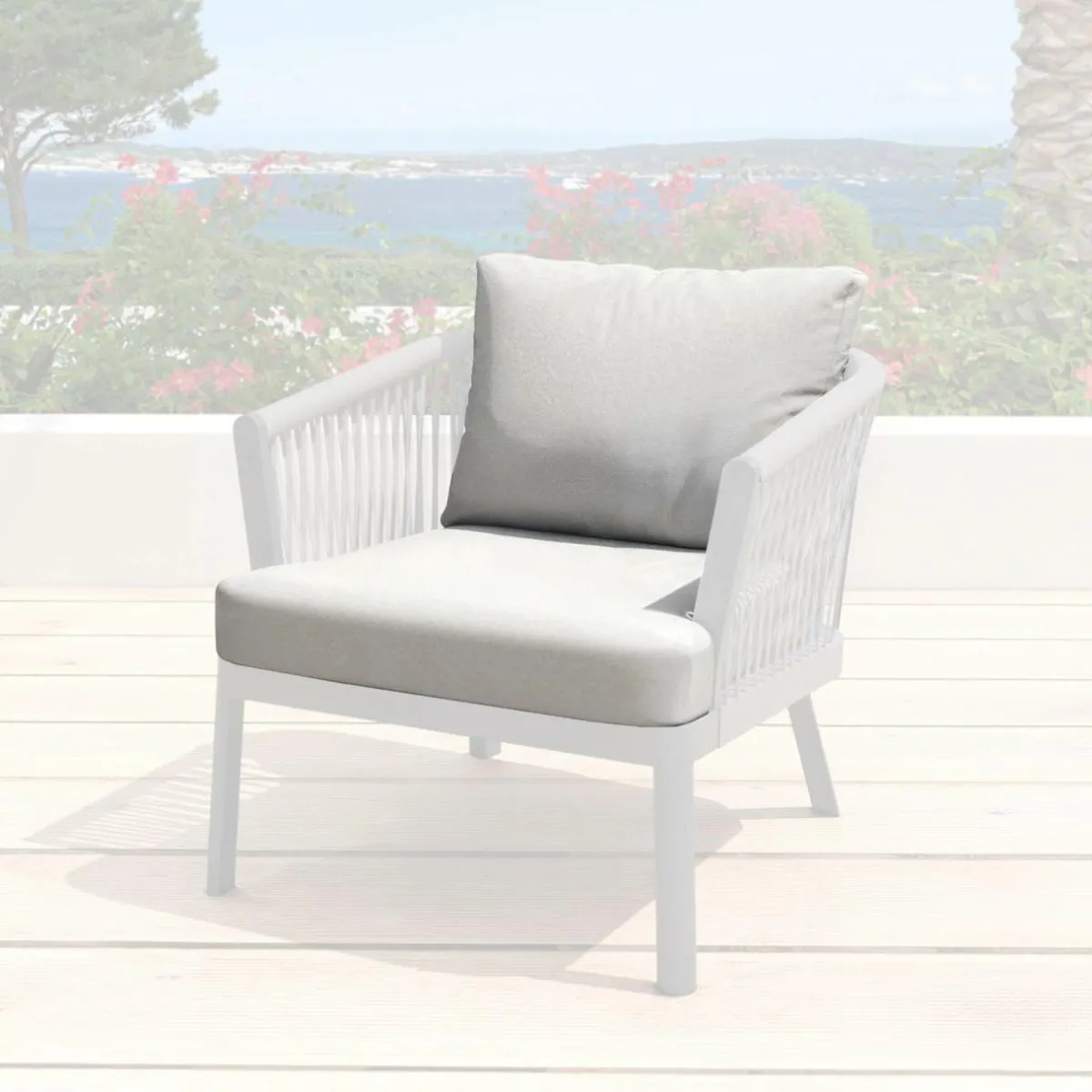MOBELLIA Housses de coussin de remplacement pour Fauteuil Amalfi Gris clair Online