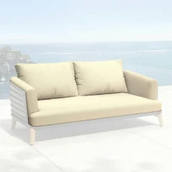 MOBELLIA Housses de coussin de remplacement pour Canapé 2 places Monte Carlo Beige New