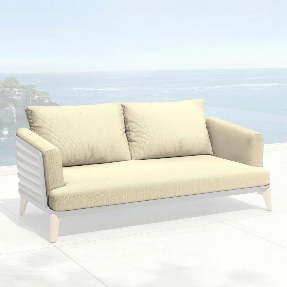 MOBELLIA Housses de coussin de remplacement pour Canapé 2 places Monte Carlo Beige New