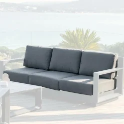 MOBELLIA Housses de coussin de remplacement pour Canapé 3 places Elba Gris Anthracite Discount