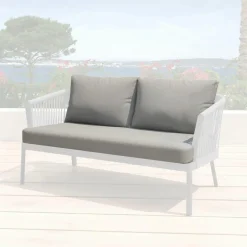 MOBELLIA Housses de coussin de remplacement pour Canapé 2 places Amalfi Gris Anthracite Sale
