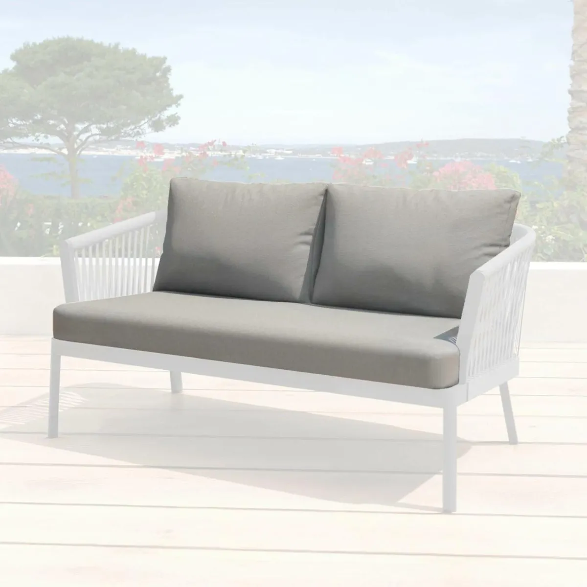 MOBELLIA Housses de coussin de remplacement pour Canapé 2 places Amalfi Gris Anthracite Sale