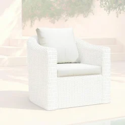 MOBELLIA Housses de coussin de remplacement pour Fauteuil Calvi Blanc Outlet