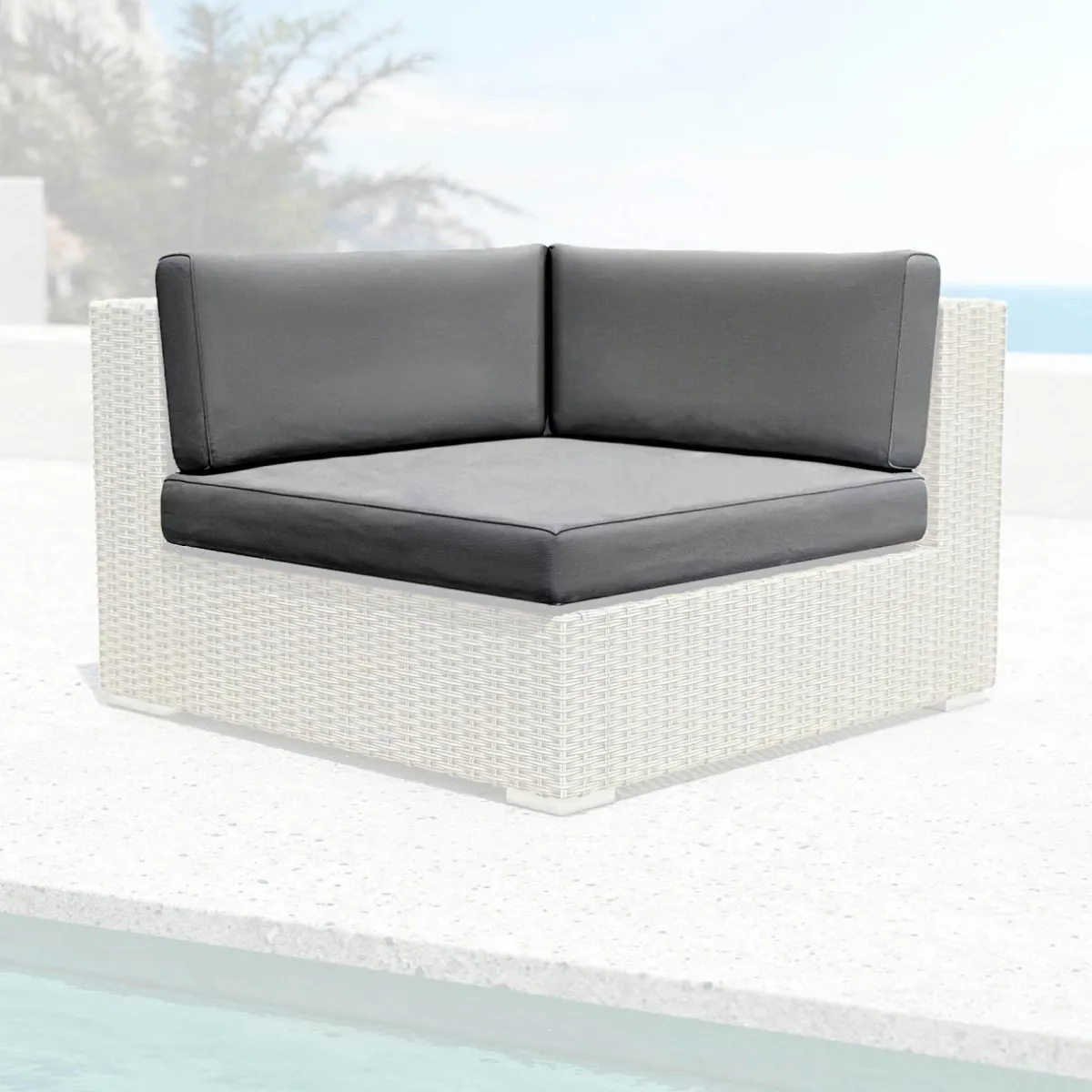 MOBELLIA Housses de coussin de remplacement pour Fauteuil d'angle Palma Gris anthracite Gris foncé Hot