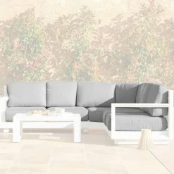 MOBELLIA Housses de coussin de remplacement pour salon de jardin d'angle Elba Gris clair Clearance