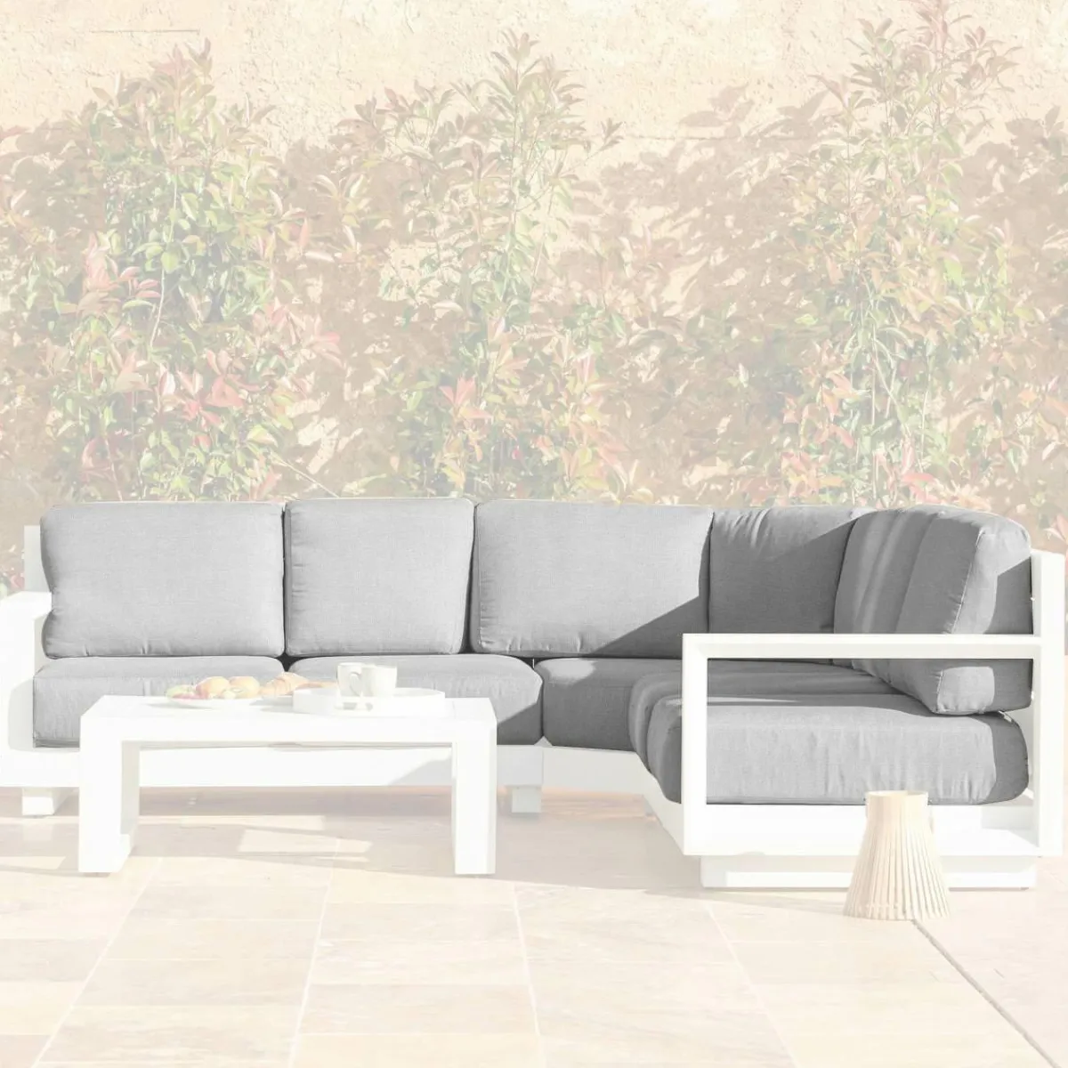 MOBELLIA Housses de coussin de remplacement pour salon de jardin d'angle Elba Gris clair Clearance