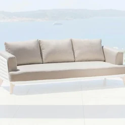 MOBELLIA Housses de coussin de remplacement pour Canapé 3 places Monte Carlo Taupe Best