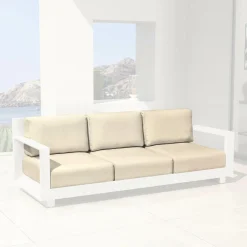 MOBELLIA Housses de coussin de remplacement pour Canapé 3 places Elba Beige New