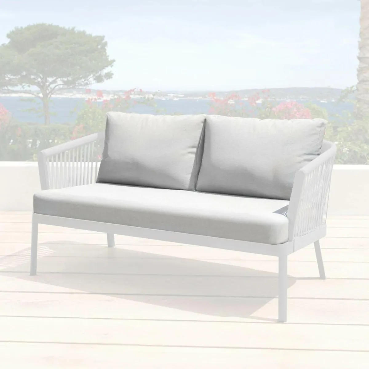 MOBELLIA Housses de coussin de remplacement pour Canapé 2 places Amalfi Gris clair Hot