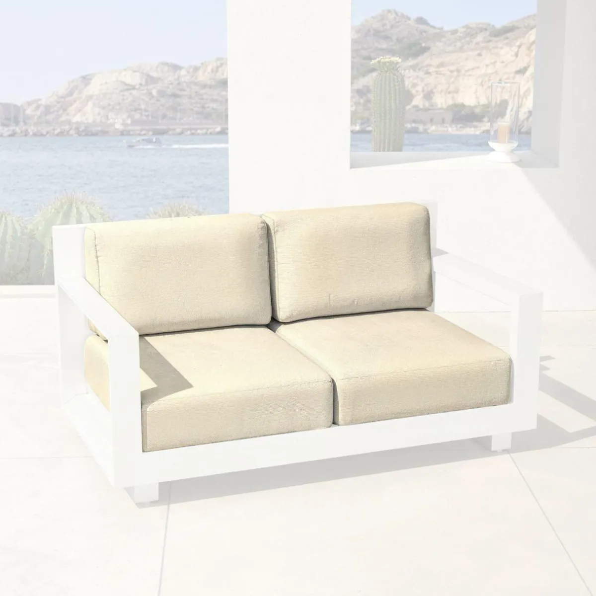 MOBELLIA Housses de coussin de remplacement pour Canapé 2 places Elba Beige Discount