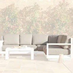 MOBELLIA Housses de coussin de remplacement pour salon de jardin d'angle Elba Taupe New
