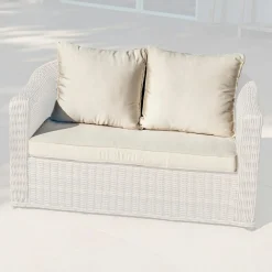 MOBELLIA Housses de coussin de remplacement pour Canapé 2 places Calvi Beige Hot