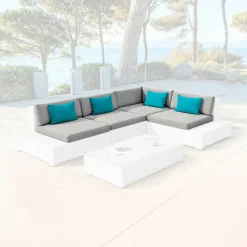 MOBELLIA Housses de coussin de remplacement pour salon de jardin 5 places Palma Gris Best