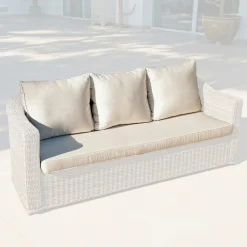 MOBELLIA Housses de coussin de remplacement pour Canapé 3 places Calvi Beige New
