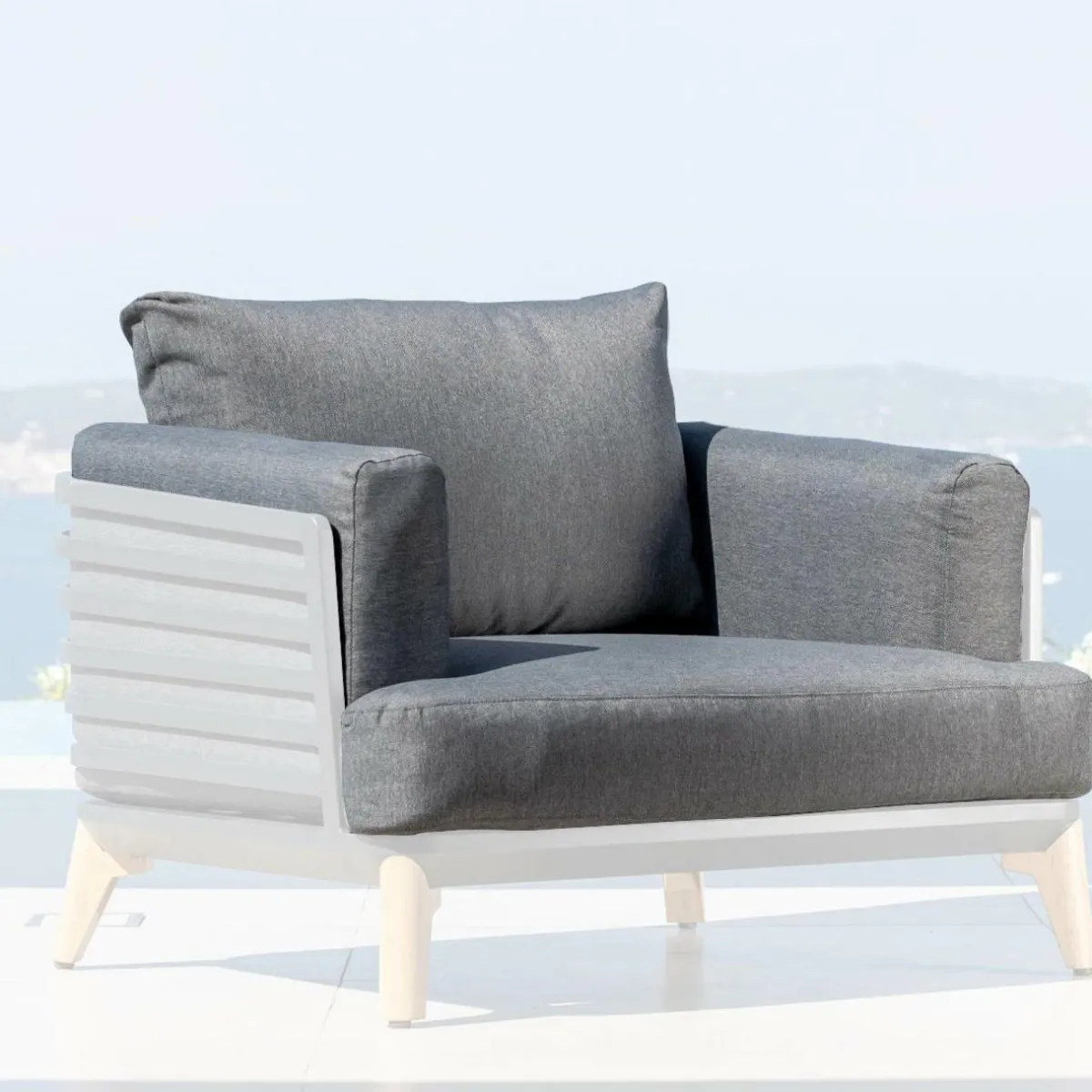 MOBELLIA Housses de coussin de remplacement pour Fauteuil Monte Carlo Gris Anthracite Clearance