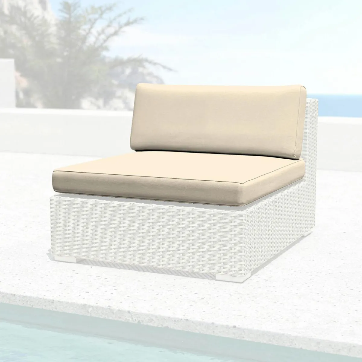 MOBELLIA Housses de coussin de remplacement pour Chauffeuse Palma Beige Sale