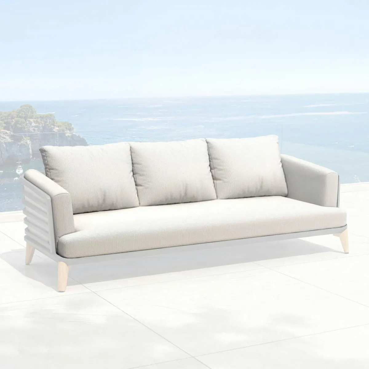 MOBELLIA Housses de coussin de remplacement pour Canapé 3 places Monte Carlo Gris clair Best