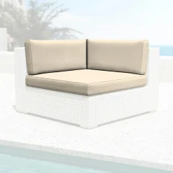 MOBELLIA Housses de coussin de remplacement pour Fauteuil d'angle Palma Beige Outlet