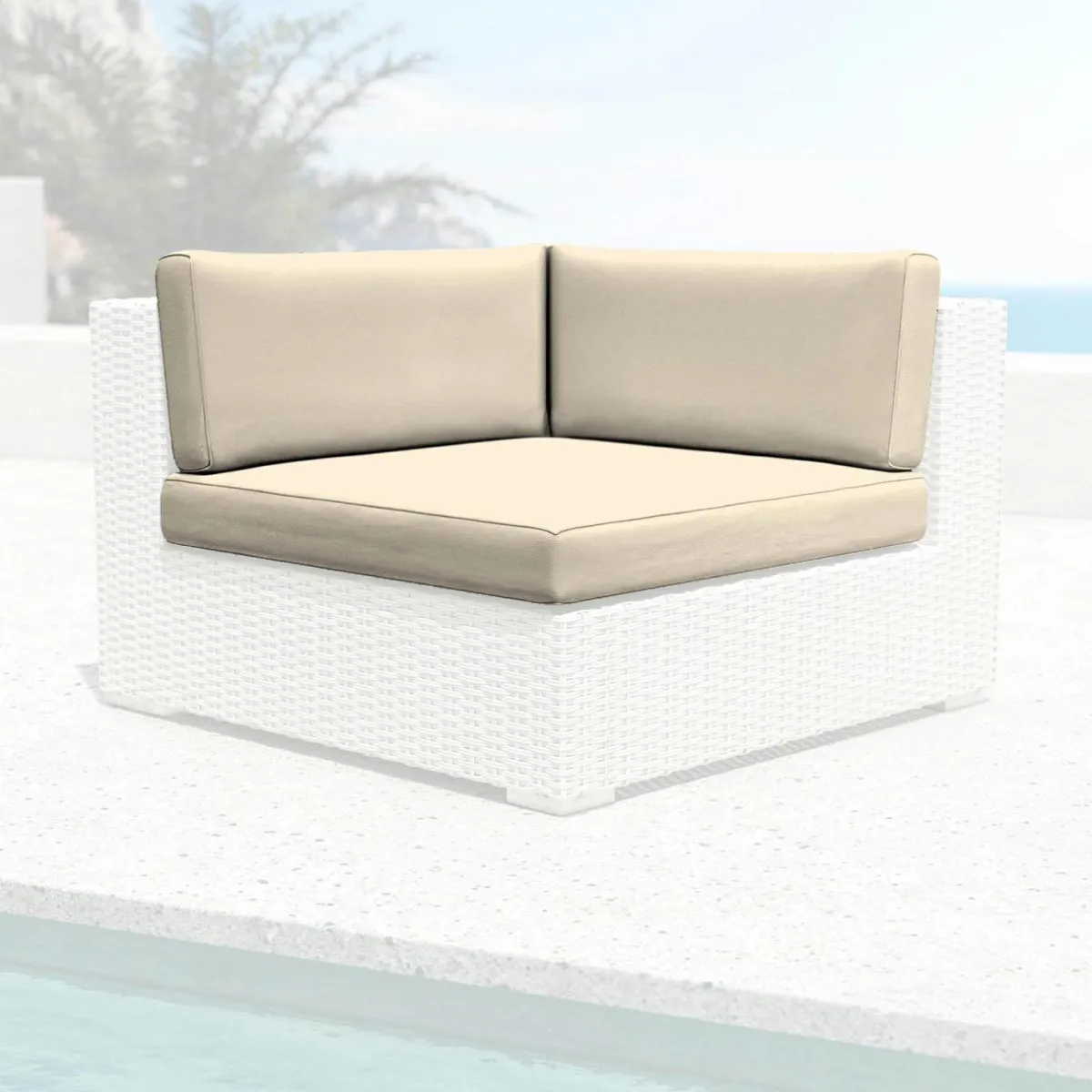 MOBELLIA Housses de coussin de remplacement pour Fauteuil d'angle Palma Beige Outlet