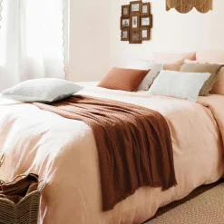 ATMOSPHERA Jeté de lit coton (130 x 180 cm) Widdy Terracotta Hot