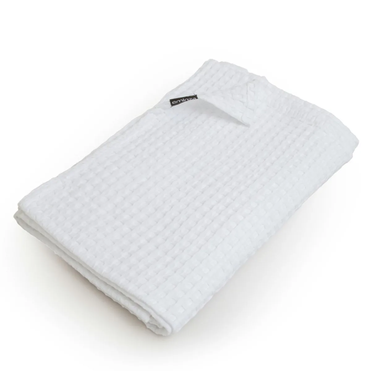 EMINZA Jeté de lit coton nid d'abeille (130 x 160 cm) Maya Blanc Outlet