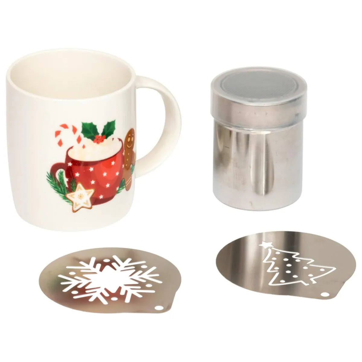 JJA Kit de barista Cappuccino Noël gourmand Blanc