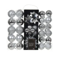 KAEMINGK Kit de décoration de Sapin de Noël (40 pcs) Cristal Argent Hot