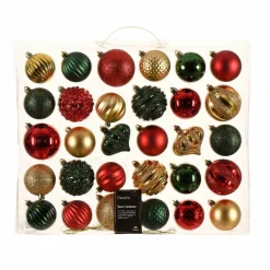 KAEMINGK Kit de décoration de sapin de Noël Agéna , Rouge et Or Vert sapin Discount