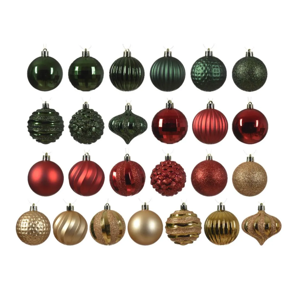 KAEMINGK Kit de décoration de sapin de Noël Agéna , Rouge et Or Vert sapin Discount