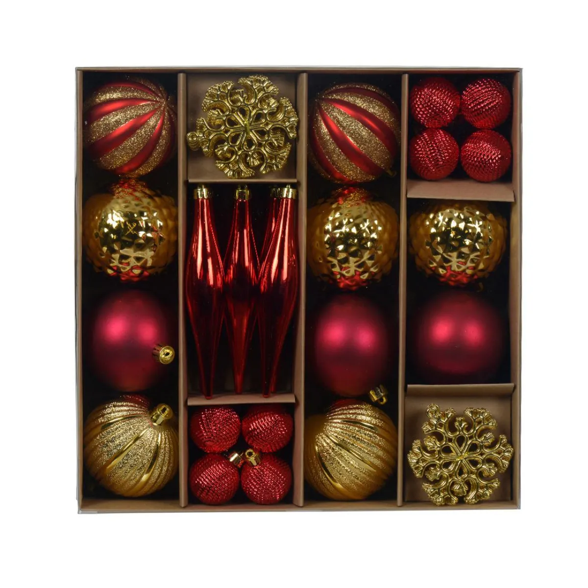 KAEMINGK Kit de décoration de sapin de Noël Christmas et or clair Bordeaux